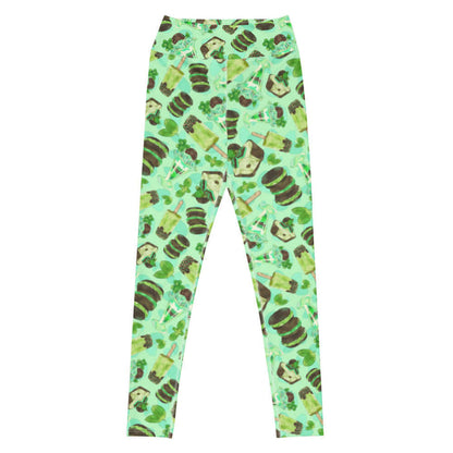Choco Mint kawaii high-waisted leggings in mint with mint popsicles and mint-cream cookies