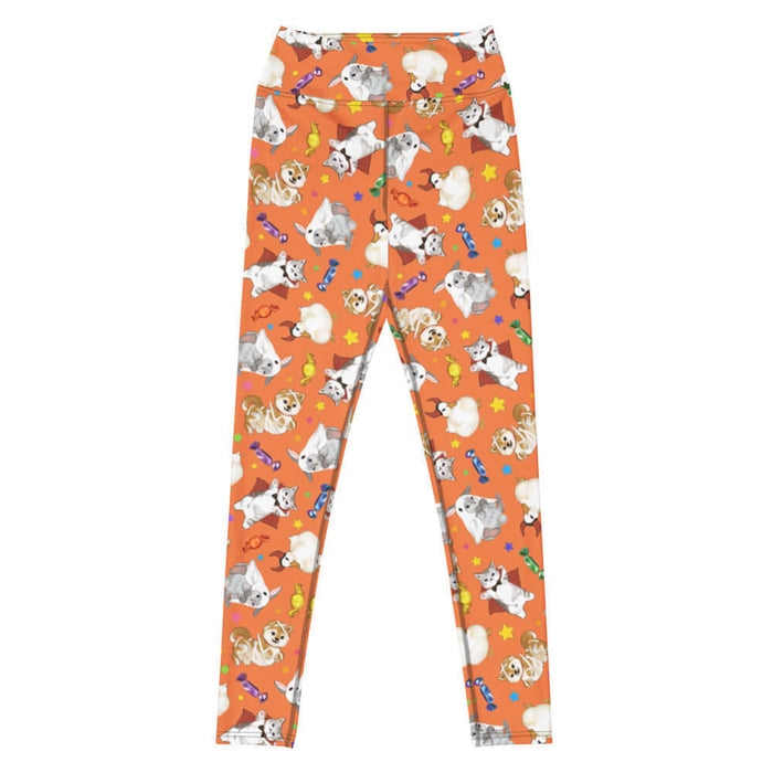 Trick or Treaters alternative high-waisted leggings with vampire kitties and scattered stars