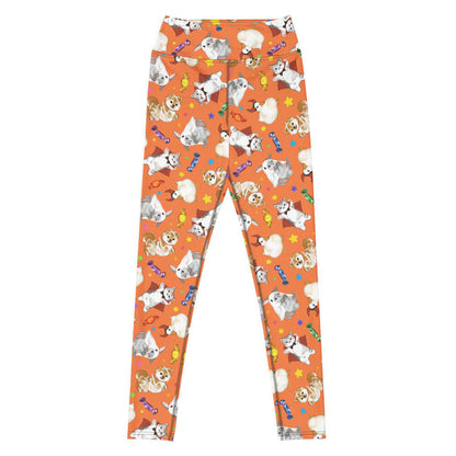 Trick or Treaters alternative high-waisted leggings with vampire kitties and scattered stars