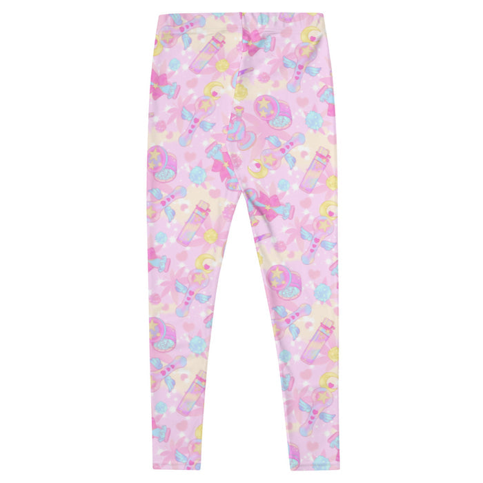 Indica Magica kawaii leggings in pink with star-and-moon grinders and konpeito buds