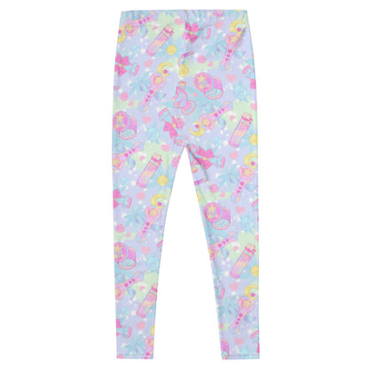 Indica Magica kawaii leggings in pastel with winged star-tipped pipes and gold stars