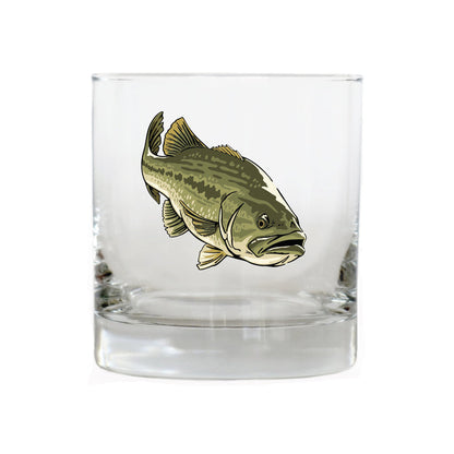 Largemouth Bass Whiskey Glass