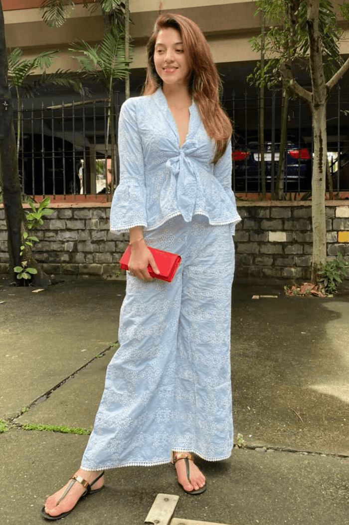 Lea Supima Cotton Light Blue Top Set