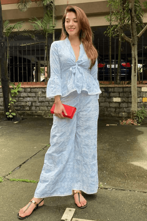 Lea Supima Cotton Light Blue Top Set