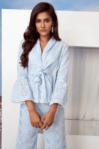 Lea Supima Cotton Light Blue Top Set