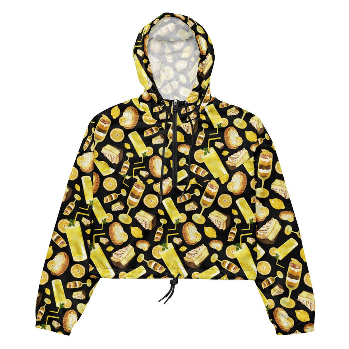 Lemon kawaii cropped windbreaker in yellow with torched meringue peaks and layered parfaits