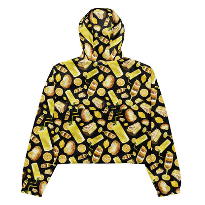 Lemon kawaii cropped windbreaker in yellow with juicy lemon slices and torched meringue peaks
