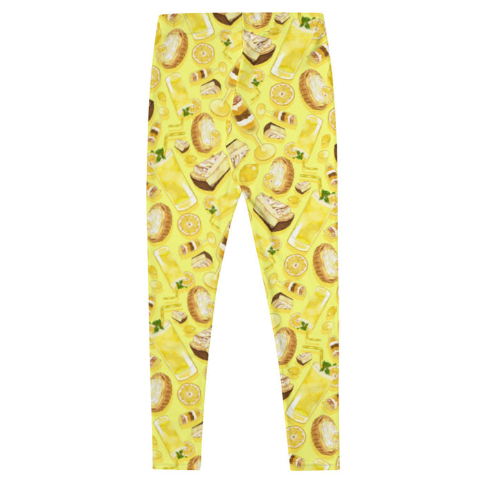 Lemon kawaii leggings in yellow with torched meringue peaks and layered parfaits