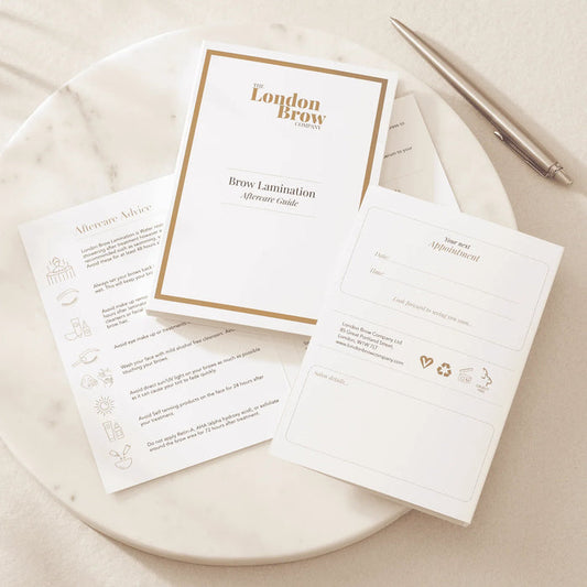 London Brow Lamination Aftercare Leaflets x 25 - The London Brow Company
