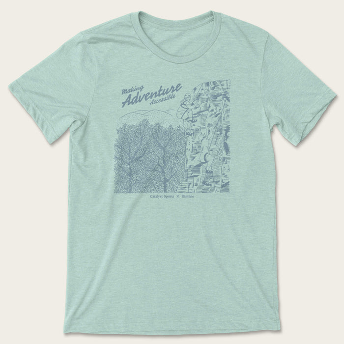 Making Adventure Accessible Tee - Heather Dusty Blue
