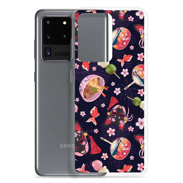 Matsuri Samsung® Clear Case showcases vibrant festival designs, protecting your phone in style during summer celebrations.