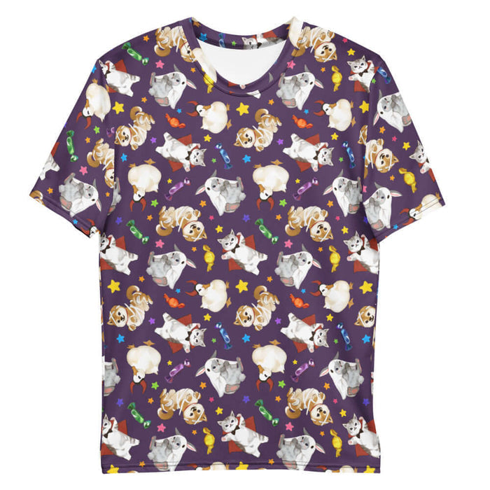 Trick or Treaters alternative men's tee with devil ducks and vampire kitties