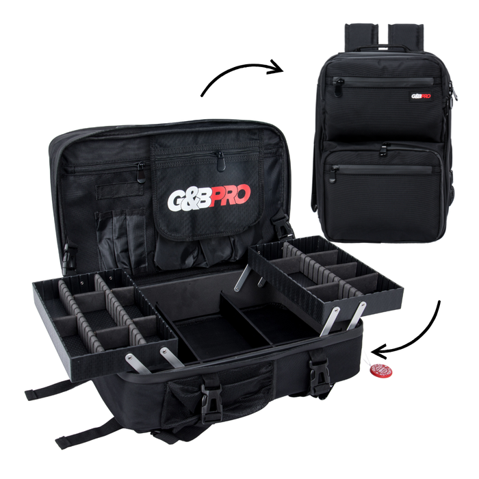 Mid Size Mobile Workstation Backpack with Extending Tray System – OG Black