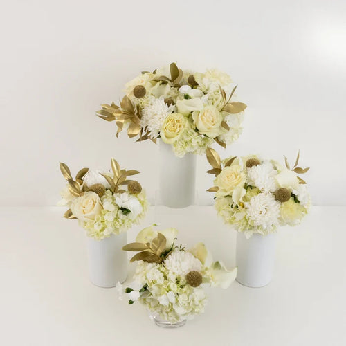Modern Holiday Glam Gold Flower Centerpieces Other - Image