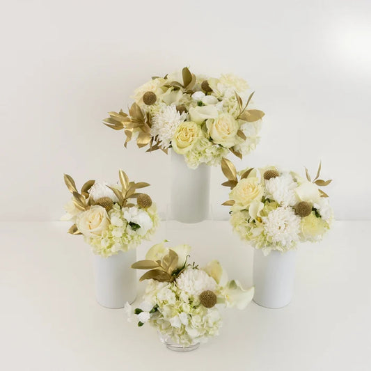 Modern Holiday Glam Gold Flower Centerpieces Other - Image