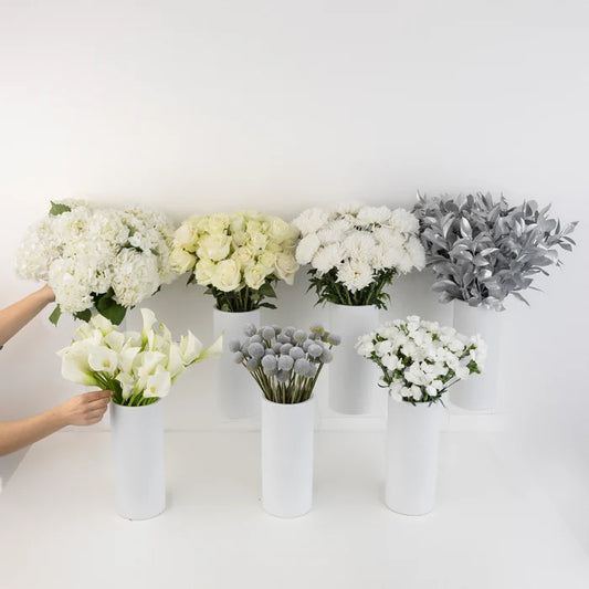 Modern Holiday Glam Silver Bouquet Bar Flower Kit Close Up - Image