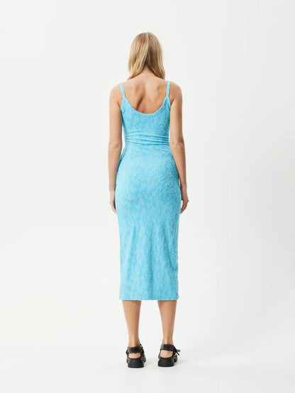 Moon - Hemp Terry Maxi Dress | Blue Daisy-Image 3