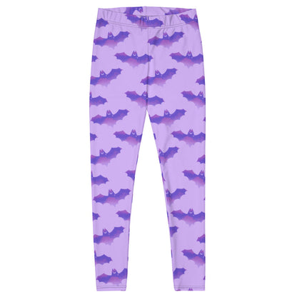 Morrigan gothic leggings in lavender with watercolor bats and crescent moons