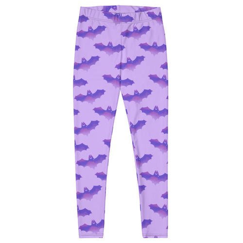 Morrigan gothic leggings in lavender with watercolor bats and crescent moons