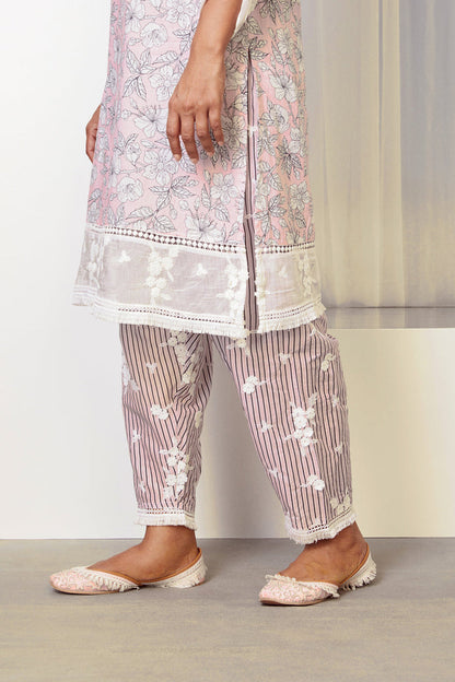 Mulmul Supima Cotton Abbey Pink Salwar
