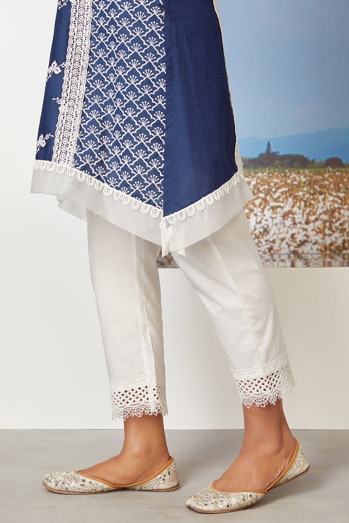 Mulmul Supima Cotton Armada Navy Kurta