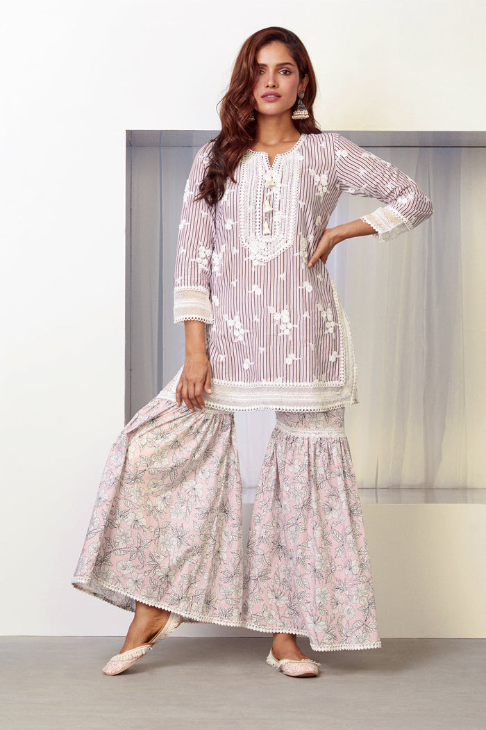 Mulmul Supima Cotton Chelsea Pink Kurta
