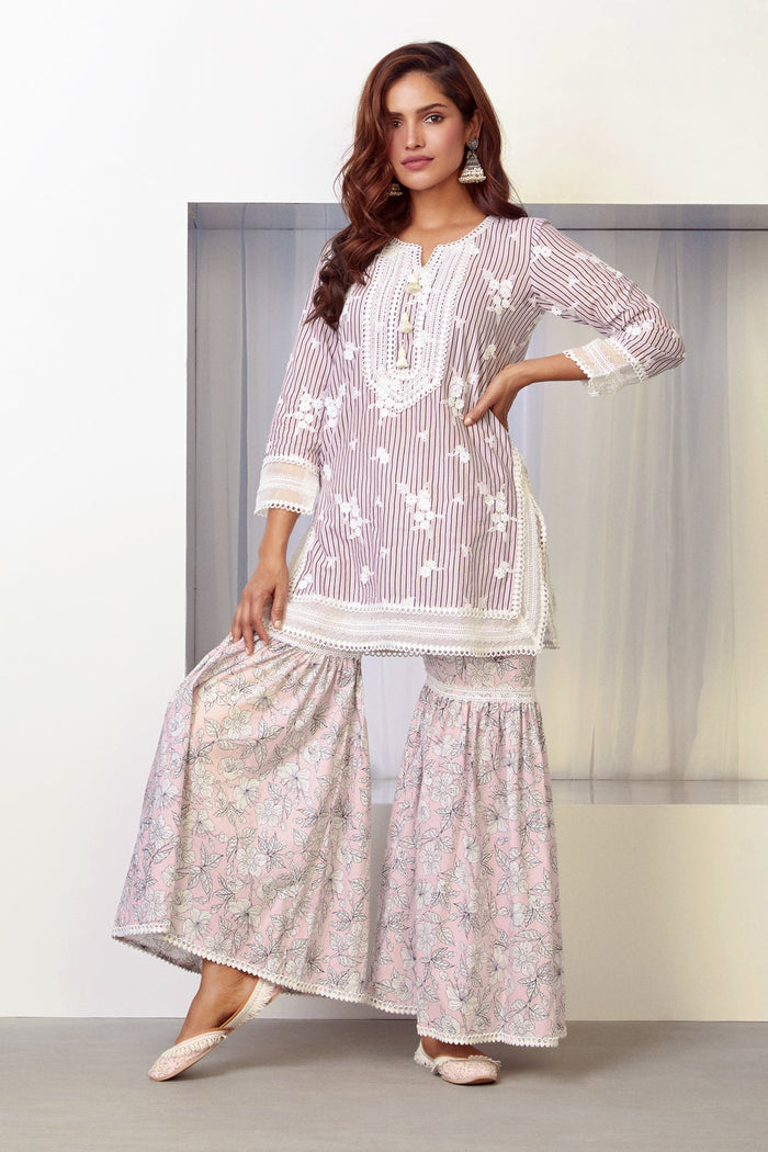 Mulmul Supima Cotton Chelsea Pink Kurta