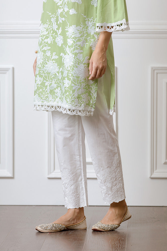 Mulmul Supima Cotton Floral Embroidered Pyajama