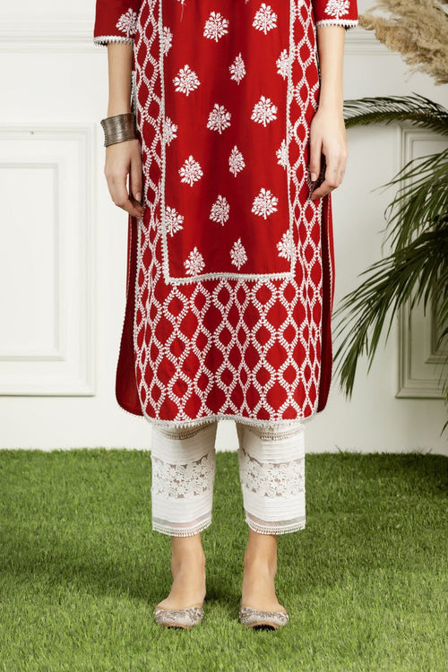 Mulmul Supima Cotton New Pintuck White Pant
