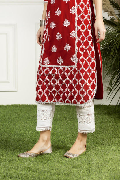 Mulmul Supima Cotton New Pintuck White Pant