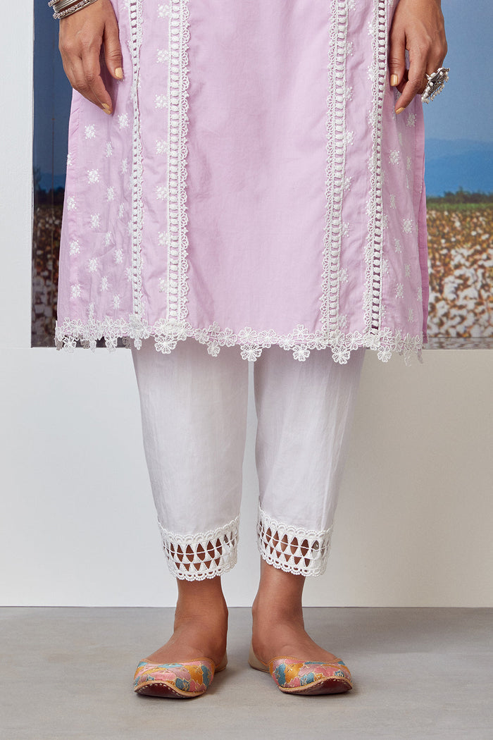 Mulmul Supima Cotton Poetry Lilac Kurta