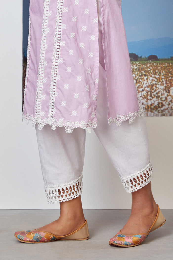 Mulmul Supima Cotton Poetry Lilac Kurta