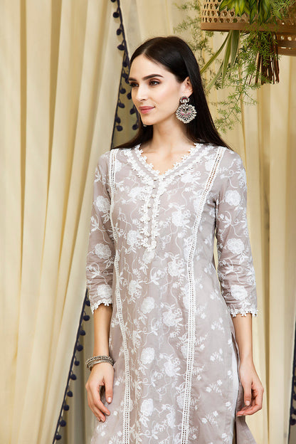 Mulmul Supima Cotton Rosetta Kurta