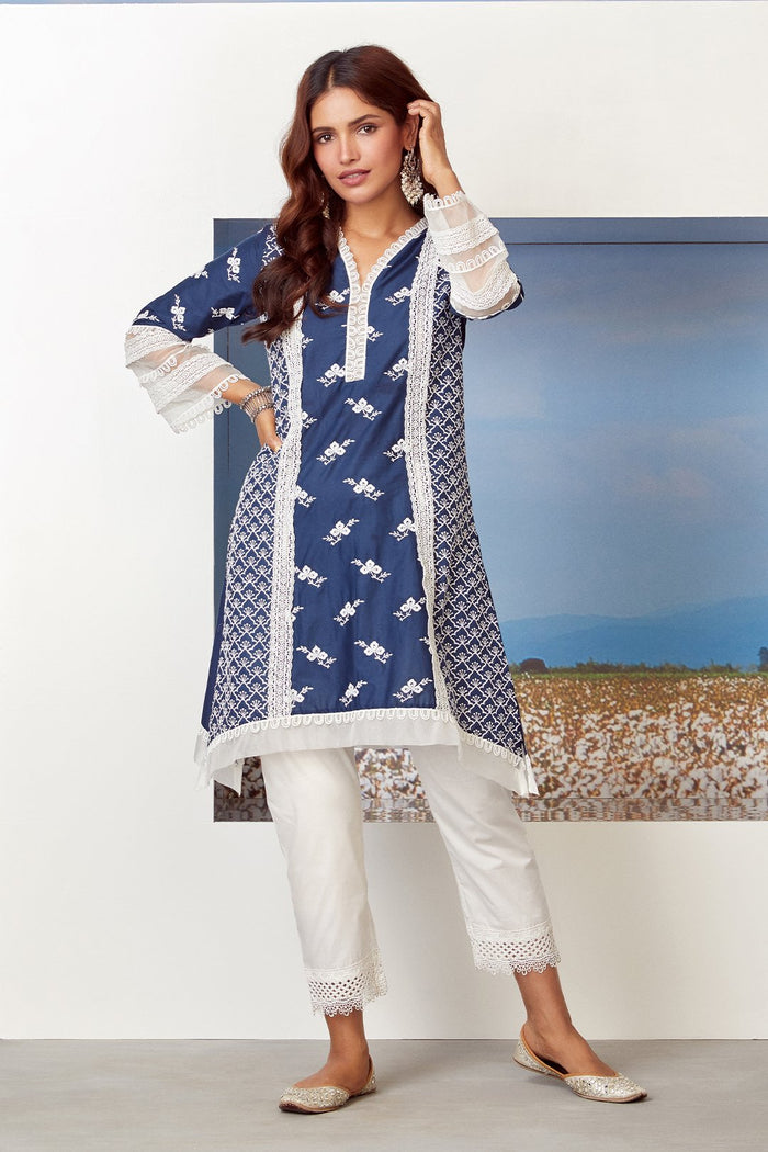 Mulmul Supima Cotton Sage Pyajama White