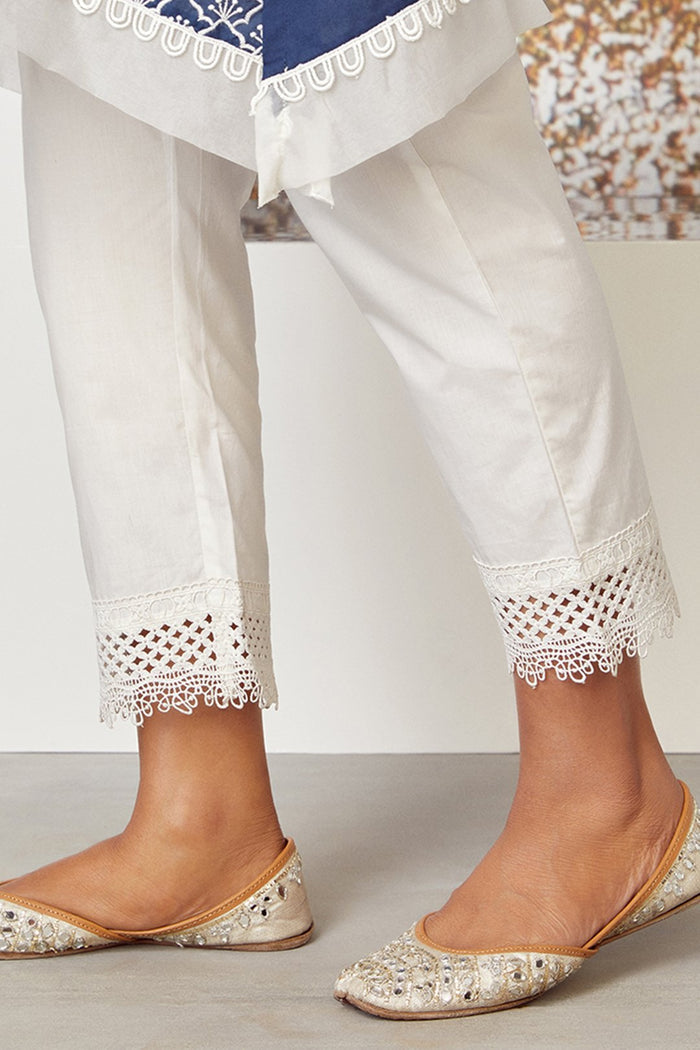 Mulmul Supima Cotton Sage Pyajama White