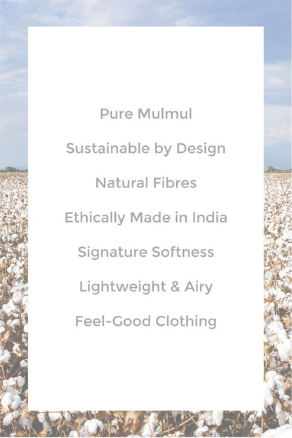 Mulmul Supima Cotton Umbrella Frill White Pyajama