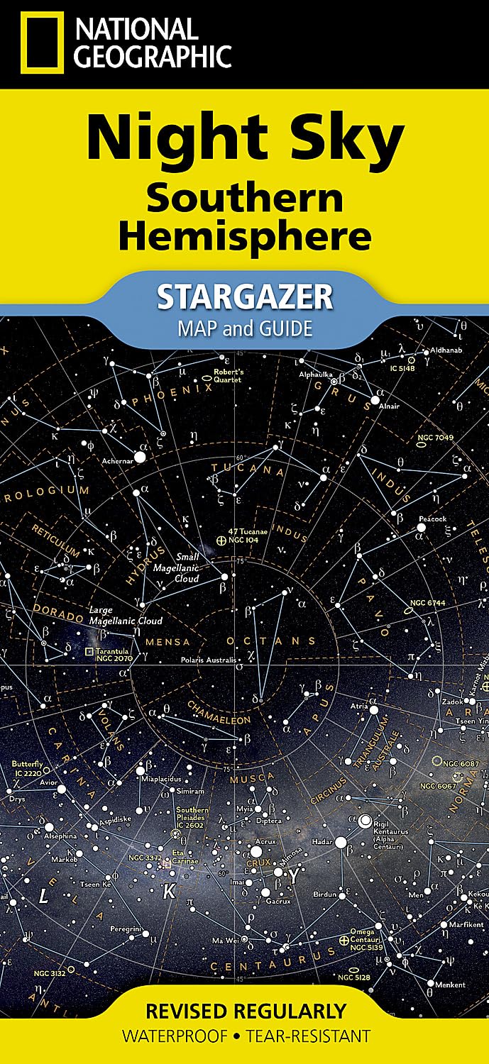 National Geographic Night Sky Southern Hemisphere Stargazer Map and Guide