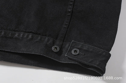 OFF WHITE Letter Arrow Washed Distressed Denim Jacket