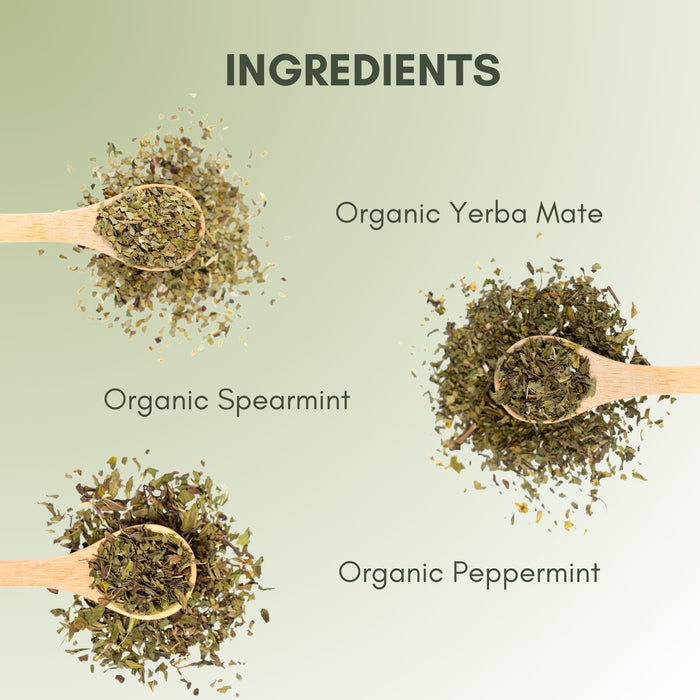 An ingredient list for Organic Mint Mate.