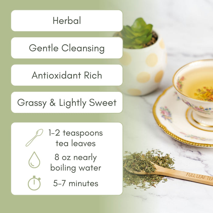 An Infographic description for Organic Red Clover Tea.