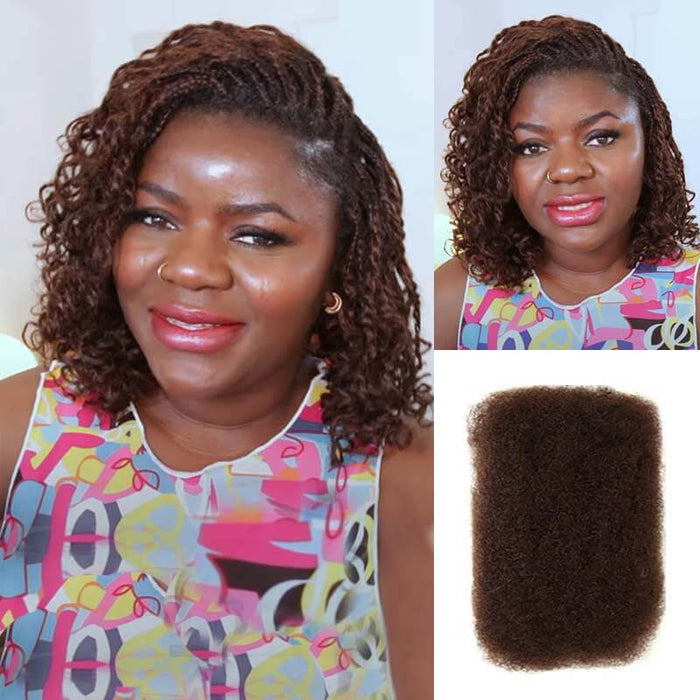 dark brown afro kinky bulk hair