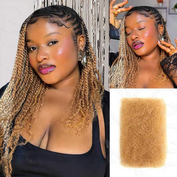 honey blonde afro kinky bulk human hair for braiding