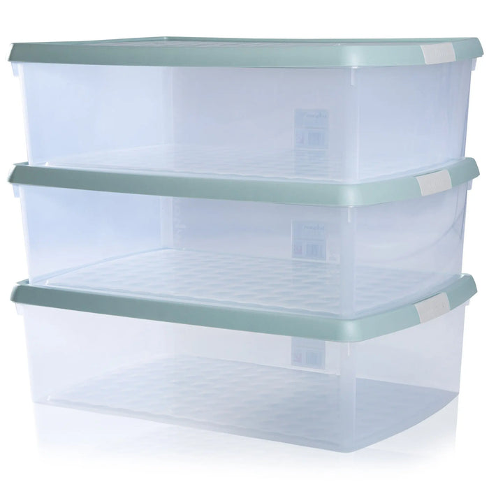 Pack of 3 - 30 Litre Wham Clip Plastic Storage Box with Lid 13.01 Wham Storage