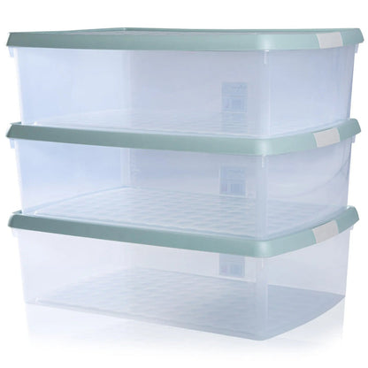 Pack of 3 - 30 Litre Wham Clip Plastic Storage Box with Lid 13.01 Wham Storage