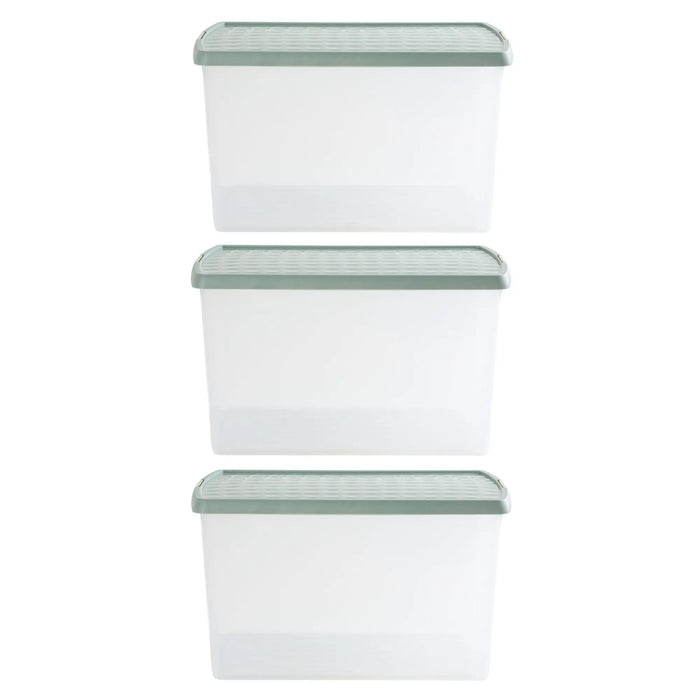 Pack of 3 - 62 Litre Wham Clip Plastic Storage Box with Lid 13.02 Wham Storage