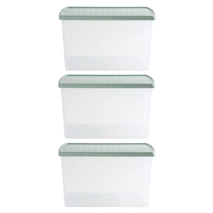 Pack of 3 - 62 Litre Wham Clip Plastic Storage Box with Lid 13.02 Wham Storage