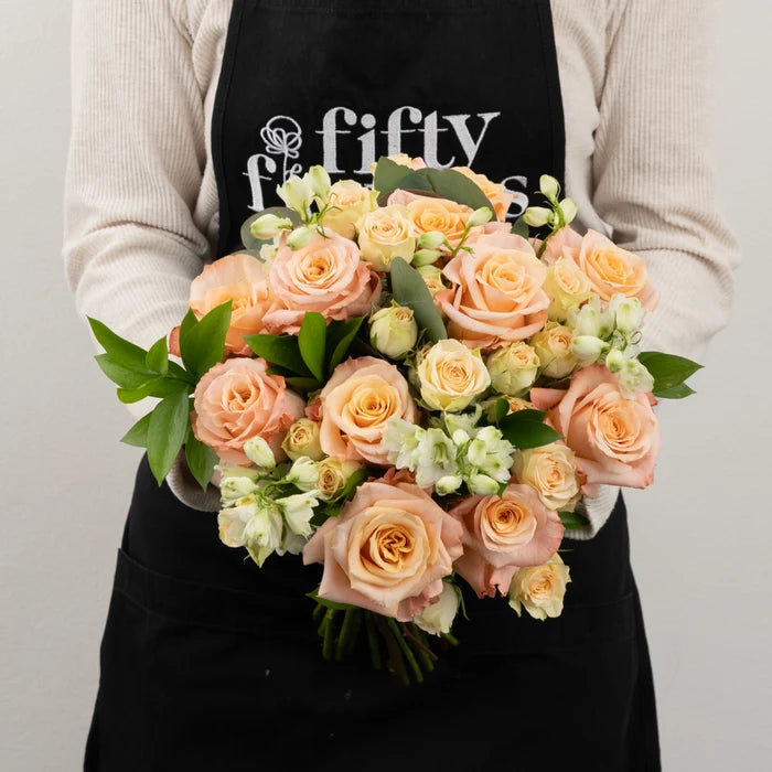 Peachy Keen Flower Bouquet Apron - Image