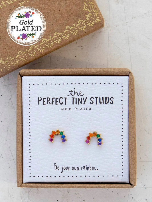 Perfect Tiny Stud Earrings - Rainbow-view 1