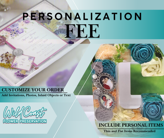 Personalization Add-On for Text and Inlaid Objects Service Fee on Custom Preservation Upgrade Bouquet Preservation Resin Personalization Fee