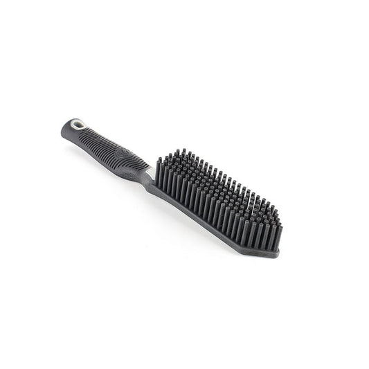A grey detail Factory Pet Hair Removal Brush on a white background.